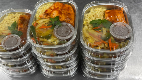 Saumon Asiatique, riz et légumes