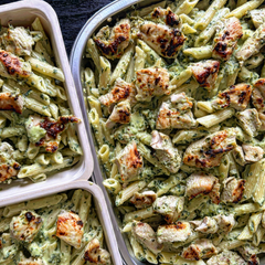 Fusilli al Pesto maison avec poulet (option sans gluten)
