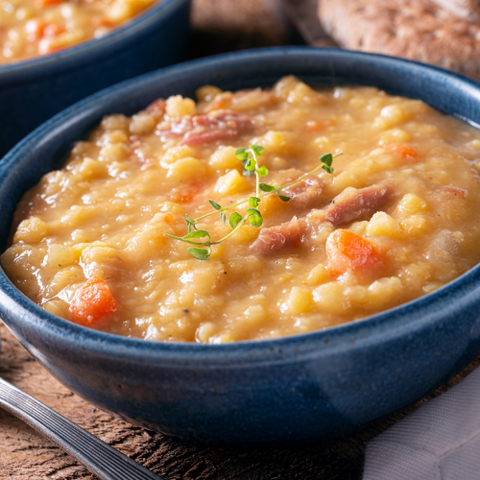 Split Pea Soup with tender ham and bacon (gluten free)