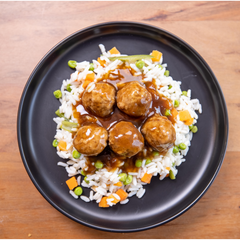Meatballs with Rice, Vegetables