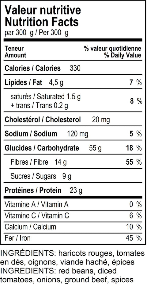 Chili (beef or vegan) - gluten free/lactose free