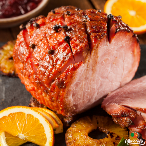 Ham and pineapple with mashed potatoes