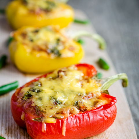 Stuffed peppers (beef, vegetables and cheese) - gluten free