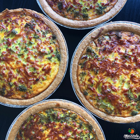 Ham, cheese and brocolis quiche