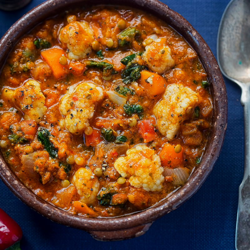 NEW: Vegetarian curry with lentils and cauliflower - VEGAN/gluten-free
